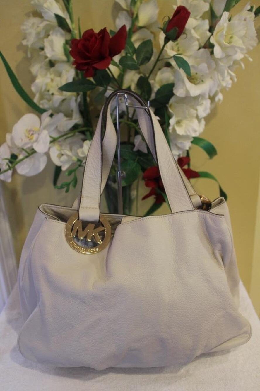 Michael Kor Fulton ivory Hobo Shoulder Bag (pu120